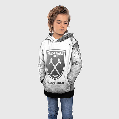 Детская толстовка West Ham - white gradient / 3D-Черный – фото 3