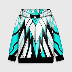 Детская толстовка Агрессивные чёрно-голубые полосы на белом фоне