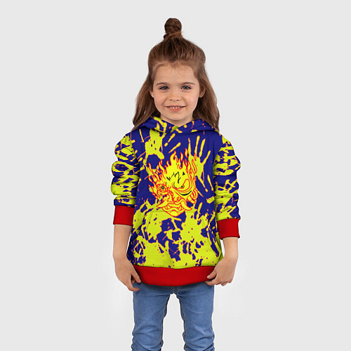 Детская толстовка Cyberpunk 2077 hands / 3D-Красный – фото 4