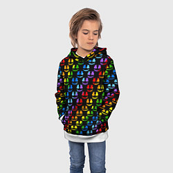 Толстовка-худи детская Marshmello pattern neon, цвет: 3D-белый — фото 2