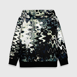 Детская толстовка Абстракция чёрно-белый с зелёным отливом