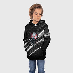 Толстовка-худи детская Ведьмак соты лого, цвет: 3D-черный — фото 2