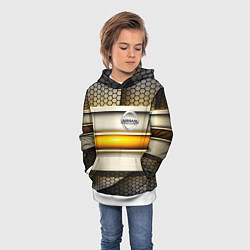 Толстовка-худи детская Nissan sport avto metal, цвет: 3D-белый — фото 2