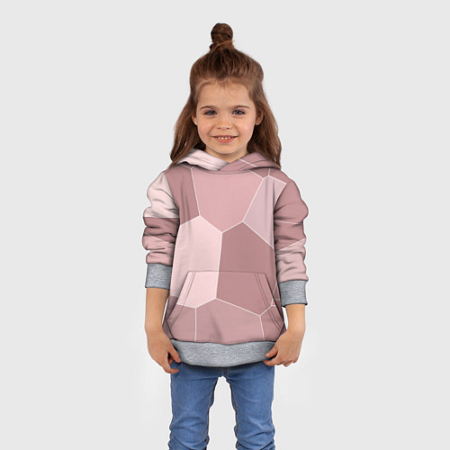 Детская толстовка Пыльно-розовый крупная мозаика / 3D-Меланж – фото 4