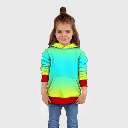 Детская толстовка Кислотный градиент абстракция / 3D-Красный – фото 4