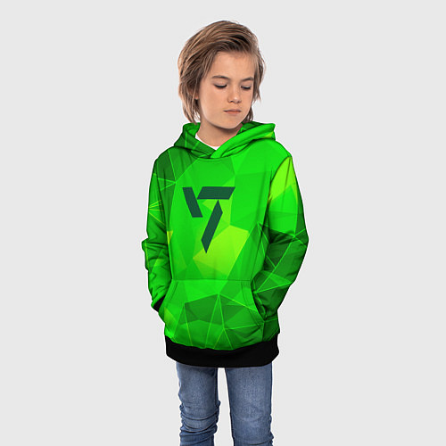 Детская толстовка Seventeen green poly / 3D-Черный – фото 3