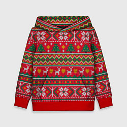 Детская толстовка Текстура свитерной вязки новогодняя