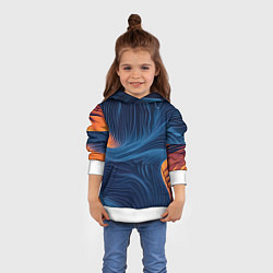 Толстовка-худи детская Абстрактная иллюзия, цвет: 3D-белый — фото 2