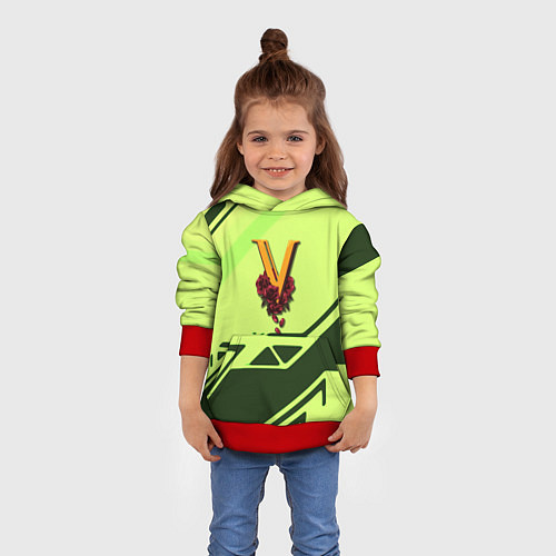 Детская толстовка Valentinos geometry steel / 3D-Красный – фото 4