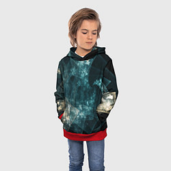 Толстовка-худи детская Абстрактный космос геометрия, цвет: 3D-красный — фото 2
