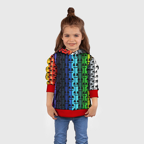 Детская толстовка Marshmello gradient / 3D-Красный – фото 4
