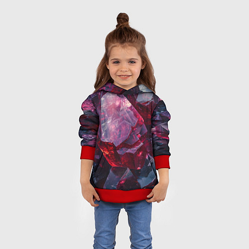 Детская толстовка Драгоценный минерал / 3D-Красный – фото 4