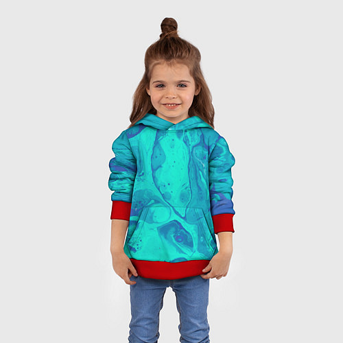 Детская толстовка Эффект размытых красок / 3D-Красный – фото 4