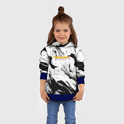 Толстовка-худи детская Cyberpunk 2077 fire black, цвет: 3D-синий — фото 2