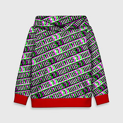 Толстовка-худи детская Juventus glitch pattern, цвет: 3D-красный