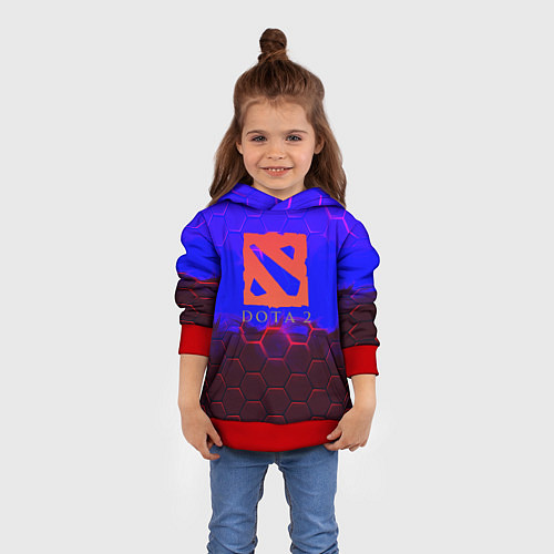 Детская толстовка Dota 2 броня текстура / 3D-Красный – фото 4