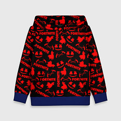 Детская толстовка Fortnite pattern game red