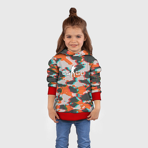 Детская толстовка Камуфляж из игры ксго / 3D-Красный – фото 4