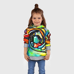 Толстовка-худи детская Акварельные краски мозаика, цвет: 3D-меланж — фото 2