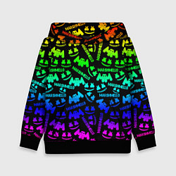 Толстовка-худи детская Marshmello neon steel pattern, цвет: 3D-черный