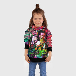 Толстовка-худи детская Майк Тайсон граффити, цвет: 3D-черный — фото 2