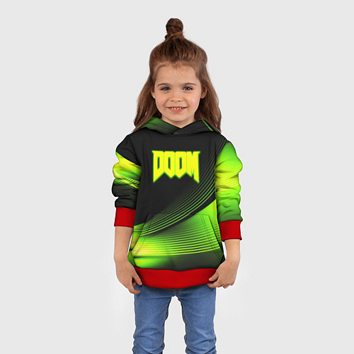 Детская толстовка Doom абстракция кислотная / 3D-Красный – фото 4