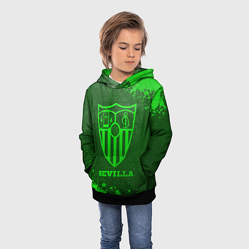 Детская толстовка Sevilla - green gradient / 3D-Черный – фото 3