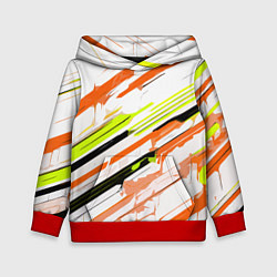 Детская толстовка Оранжево-жёлто-чёрные полосы на белом фоне