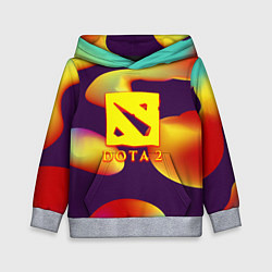 Толстовка-худи детская Dota 2 неоновая абстракция, цвет: 3D-меланж