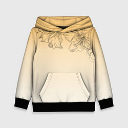 Детская толстовка Градиент желтый с цветами