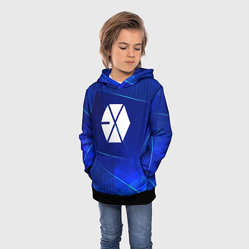 Детская толстовка Exo blue poly / 3D-Черный – фото 3