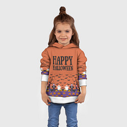 Толстовка-худи детская Happy Halloween pattern, цвет: 3D-белый — фото 2