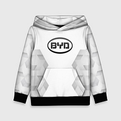 Толстовка-худи детская BYD white poly, цвет: 3D-черный