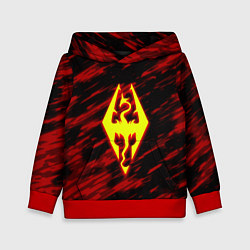Толстовка-худи детская The Elder Scrolls огненные краски, цвет: 3D-красный