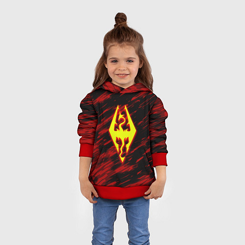 Детская толстовка The Elder Scrolls огненные краски / 3D-Красный – фото 4