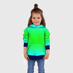 Толстовка-худи детская Кислотный градиент текстура, цвет: 3D-синий — фото 2