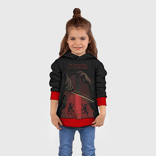 Детская толстовка The Lannister send their Regards game of thrones / 3D-Красный – фото 4