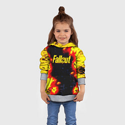 Толстовка-худи детская Fallout огненные краски стиль, цвет: 3D-меланж — фото 2