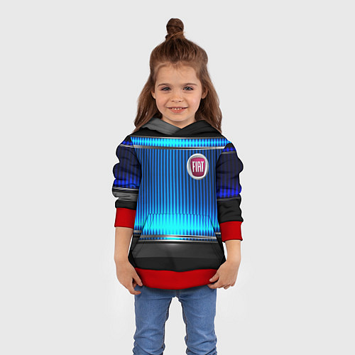 Детская толстовка FIAT текстура авто / 3D-Красный – фото 4