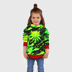 Толстовка-худи детская Ведьмак кислотный волк, цвет: 3D-красный — фото 2