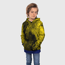 Толстовка-худи детская Жёлтый дым в огне, цвет: 3D-синий — фото 2