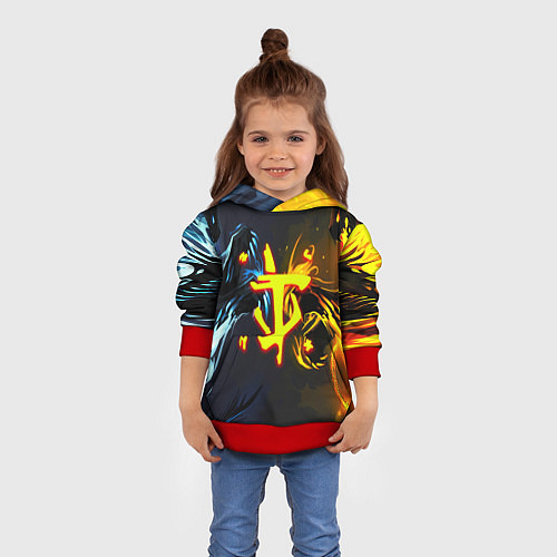 Детская толстовка Doom logo monster / 3D-Красный – фото 4