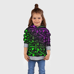 Толстовка-худи детская Fortnite кислота неоновая, цвет: 3D-меланж — фото 2