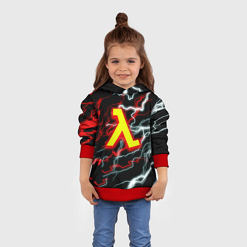 Детская толстовка Half life storm logo / 3D-Красный – фото 4
