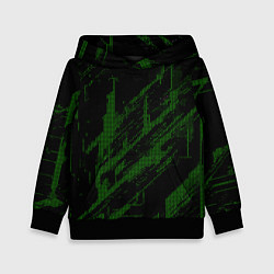 Детская толстовка Зелёные точки на чёрном фоне