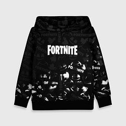 Толстовка-худи детская Fortnite pattern black, цвет: 3D-черный
