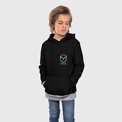 Толстовка-худи детская Mazda logo auto, цвет: 3D-меланж — фото 2