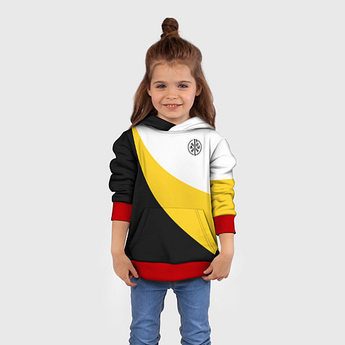 Детская толстовка Мы русские с нами Бог малый черный кцк Николай II / 3D-Красный – фото 4