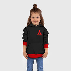 Толстовка-худи детская Mitsubishi logo, цвет: 3D-красный — фото 2