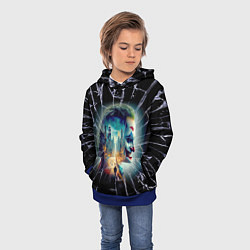 Толстовка-худи детская Джокер в мегаполисе - осколки, цвет: 3D-синий — фото 2